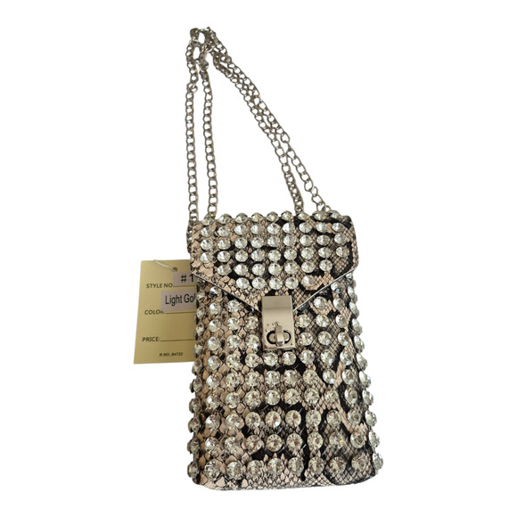 LMD/9000 Collection Rhinestone Crossbody Purse & Belt NWT Designed in Italy Chic - Picture 1 of 11